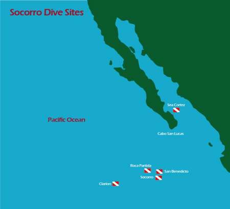 Tauchplätze Karte Socorro Inseln